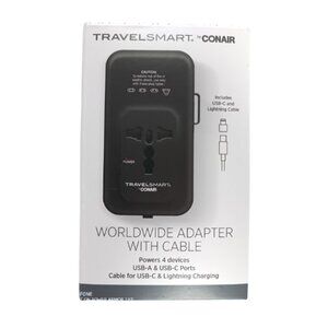 Travel Smart All in One  Adapter with Cables & USB-A & C Ports